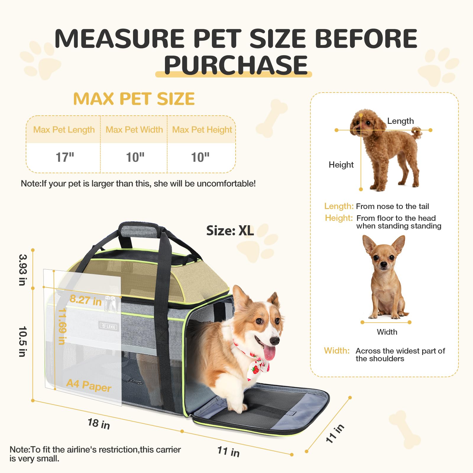 Lekereise expandable space lets pets stand and stretch comfortably