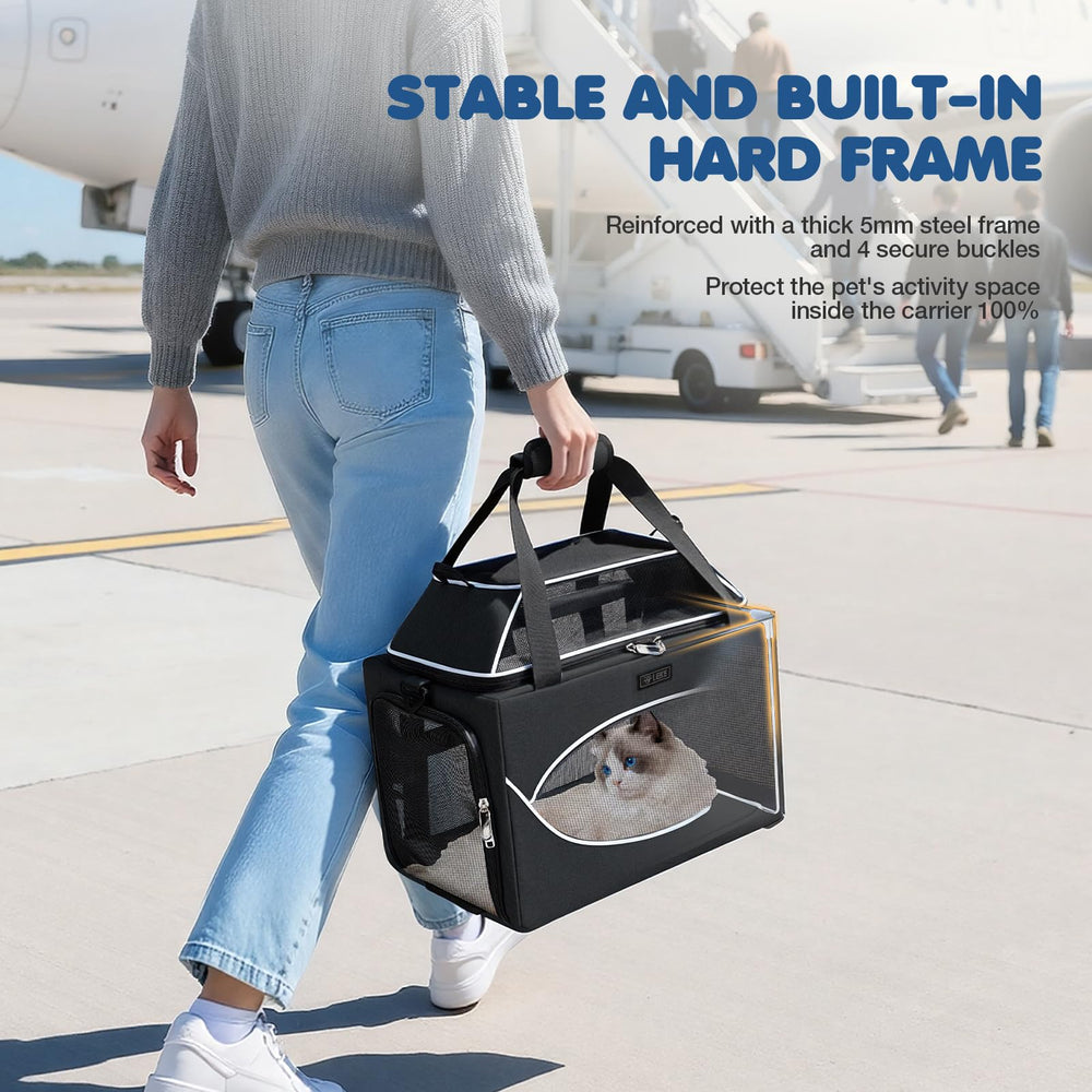 Lekereise expandable top design for pet comfort during flights