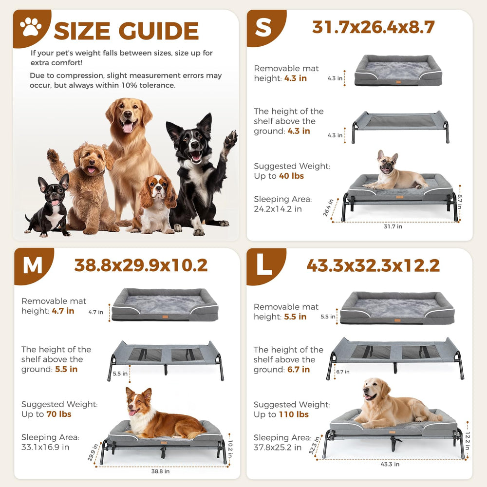 Lekereise outdoor bed 22x18 sleeping area fits small breeds