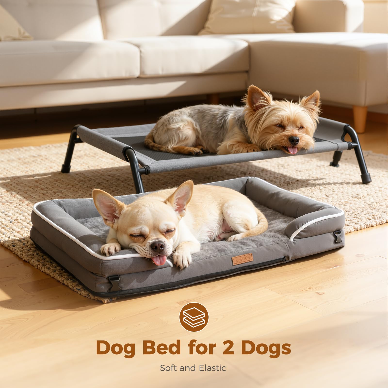 Lekereise anti-slip feet keep the bed stable on floors