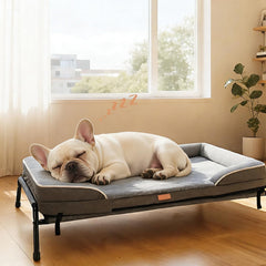 Lekereise outdoor elevated dog bed with mesh top for cooling comfort