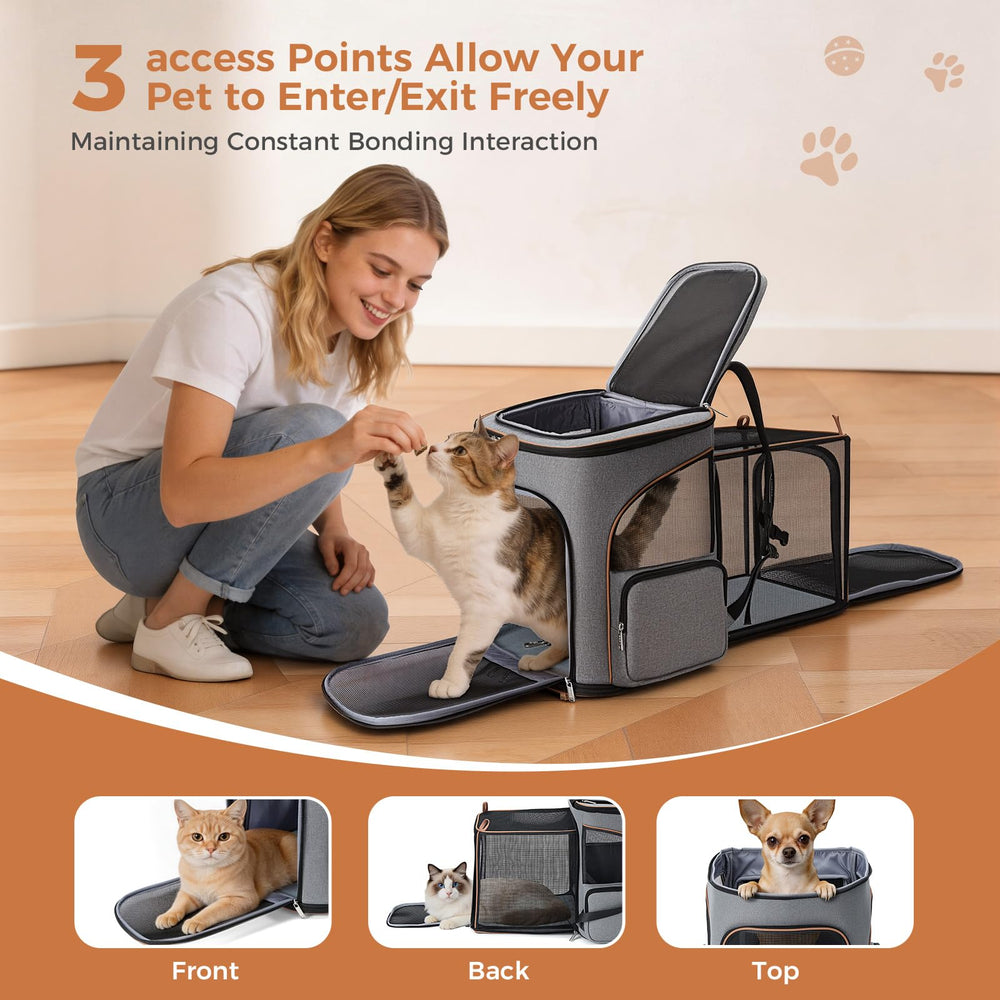 Lekereise pet carrier backpack top view with head-out option for pets
