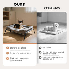 Lekereise Raised Dog Bed Teslin mesh closeup demonstrating breathable cooling