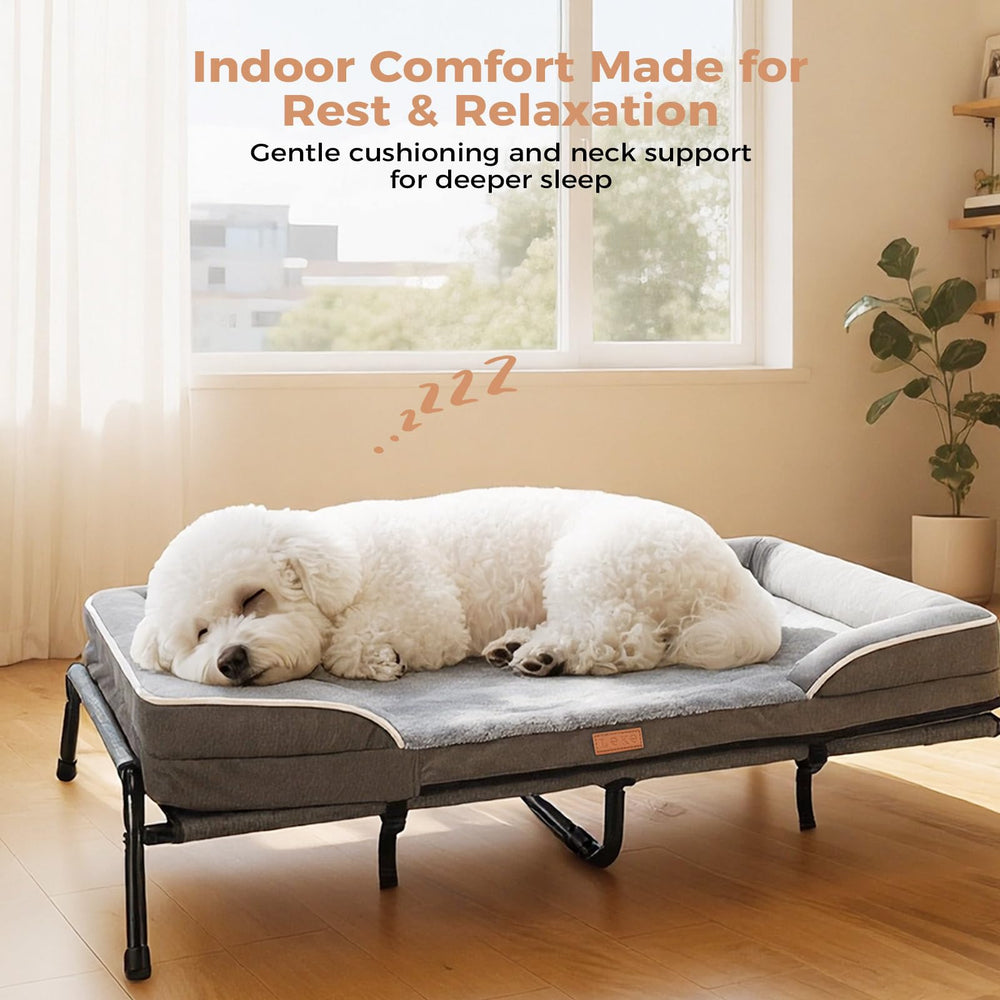 Lekereise Raised Dog Bed waterproof cushion for simple wipe-clean care