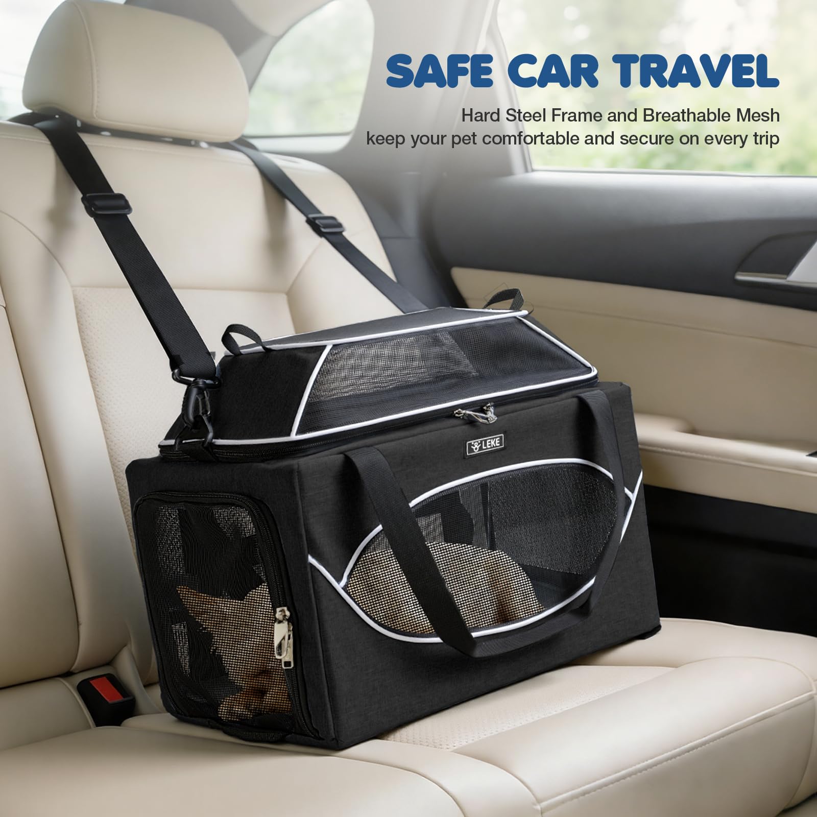 Lekereise zipper locks prevent opening or escape during travel
