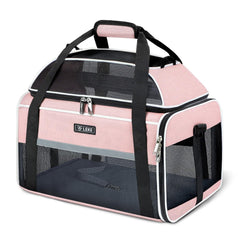 Lekereise top-expandable pet carrier front view showing roomy space for small pets.