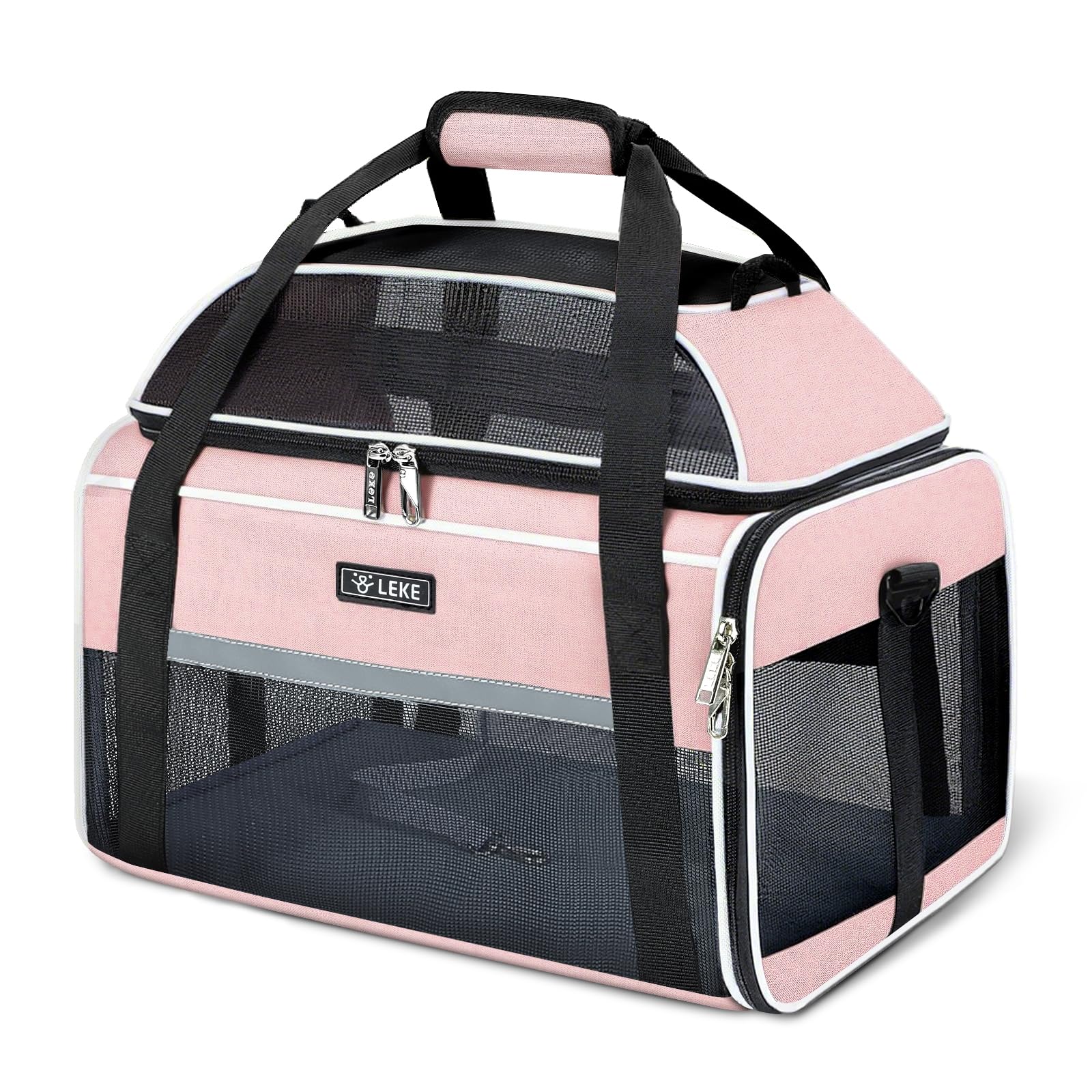 Lekereise underseat carrier front view showing compact cabin fit.