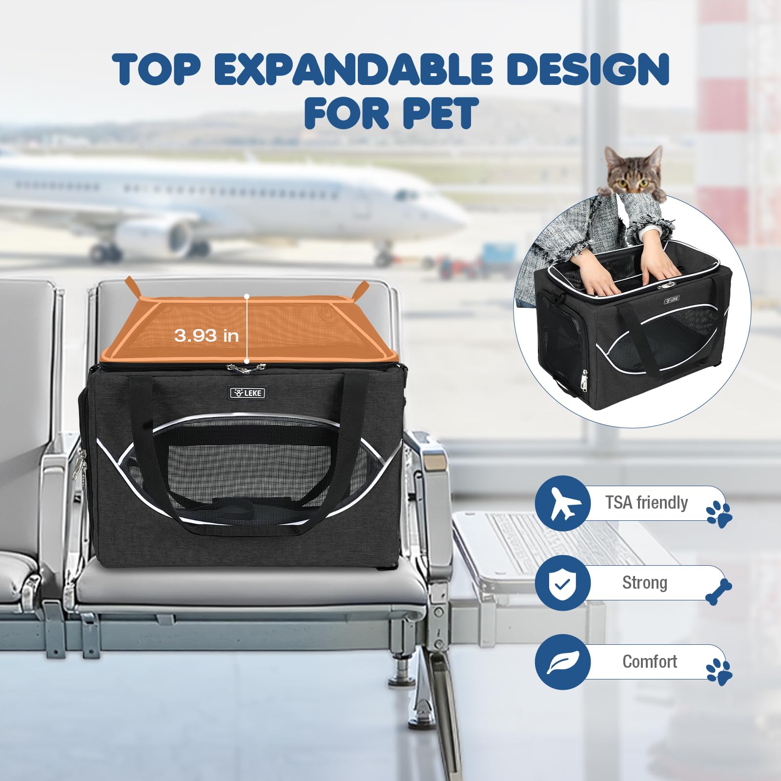 Lekereise underseat carrier is airline-approved for cabin travel