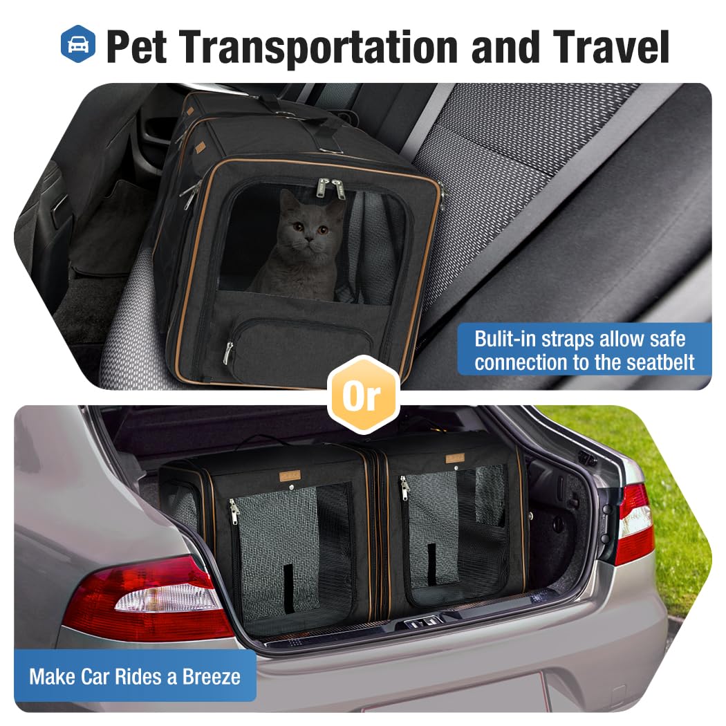 Lekereise mesh windows provide ventilation and visibility for calmer pets.