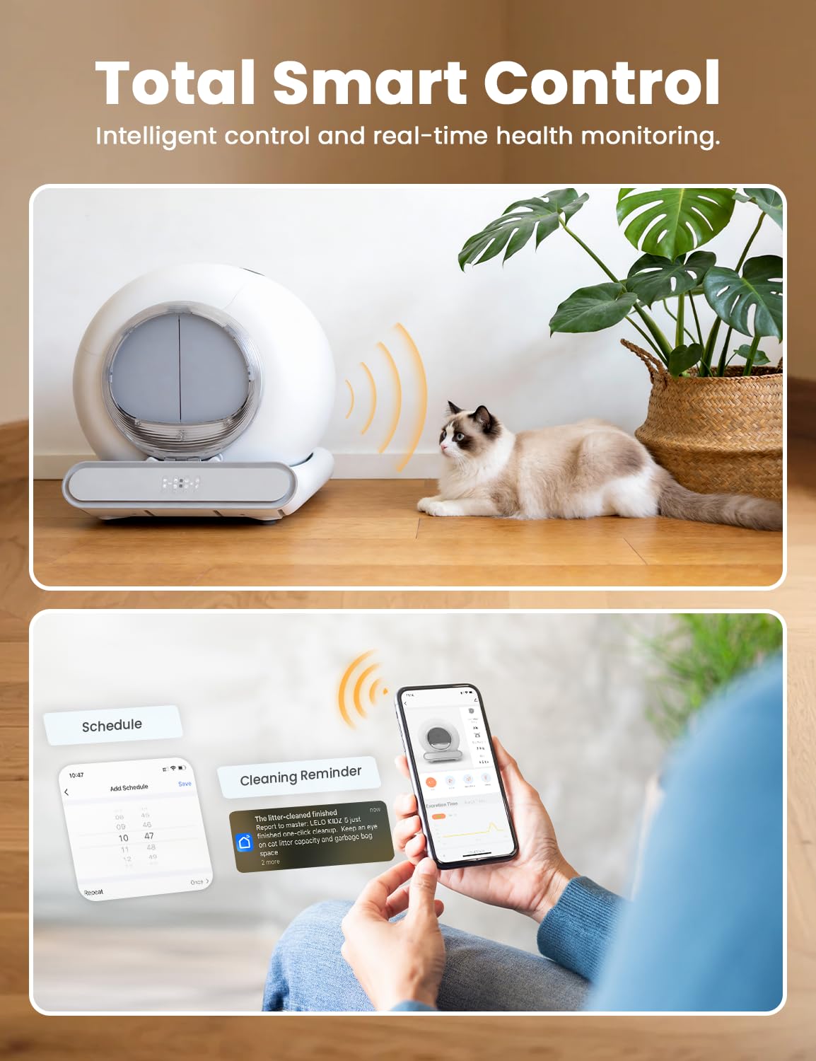 LELOKIDZ self-cleaning litter box compact dimensions fit small spaces with ease.