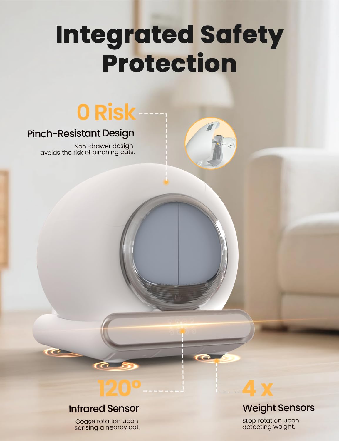 LELOKIDZ self-cleaning litter box remote app control lets you monitor from anywhere.