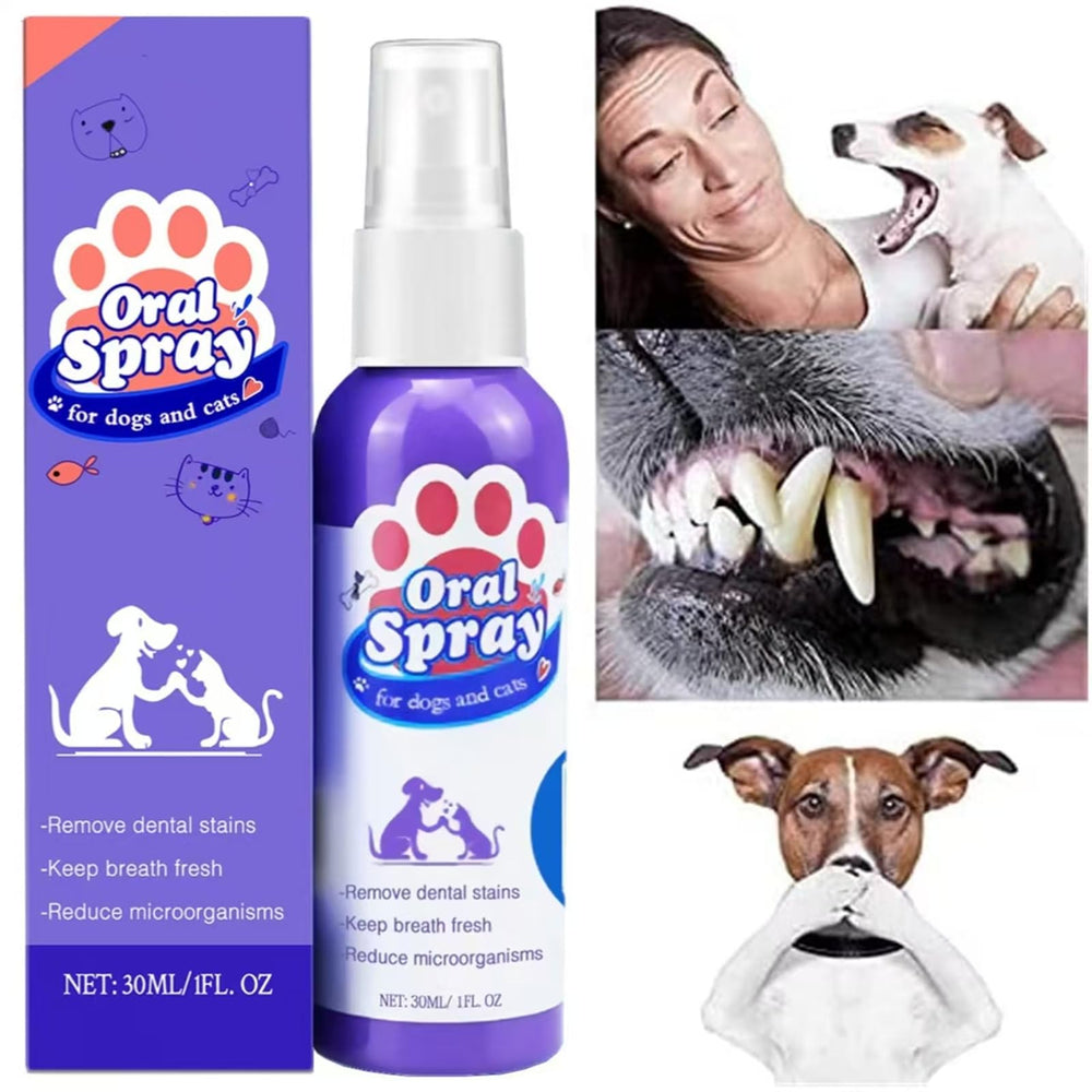 Close-up of LeMall Petry oral spray bottle for daily use