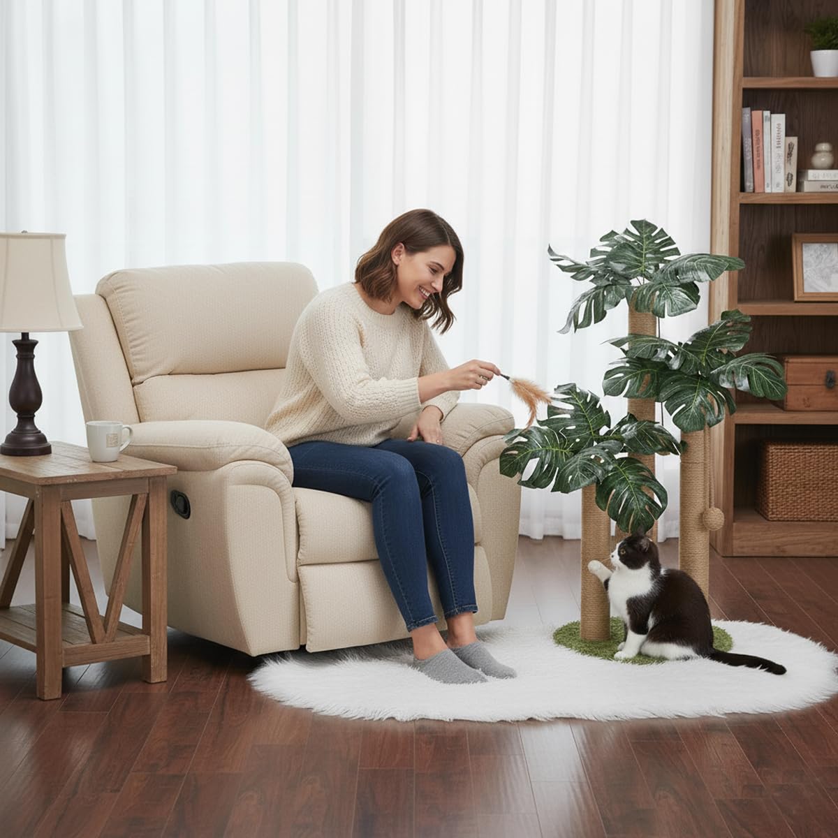 LEMONDA decorative jungle vibe enhances home decor for cats.