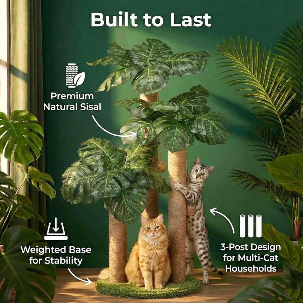 LEMONDA three-sisal-posts for multi-height feline exercise.