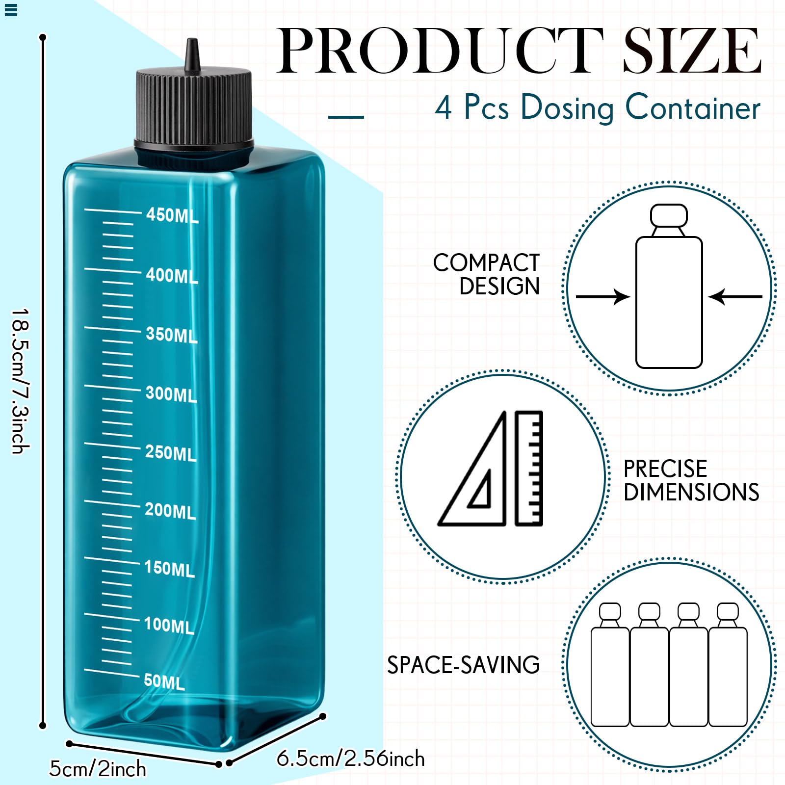 LemonRoad 450 ml clear dosing container showing transparent level indicator.