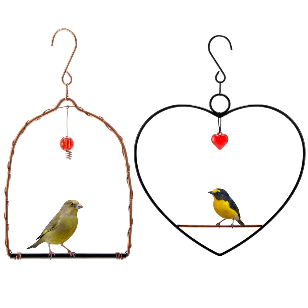 LemonRoad arch hummingbird swing provides a sturdy 9x9 inch perch by feeders.