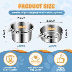 LemonRoad stainless steel dog crate bowls for durability and easy cleaning.