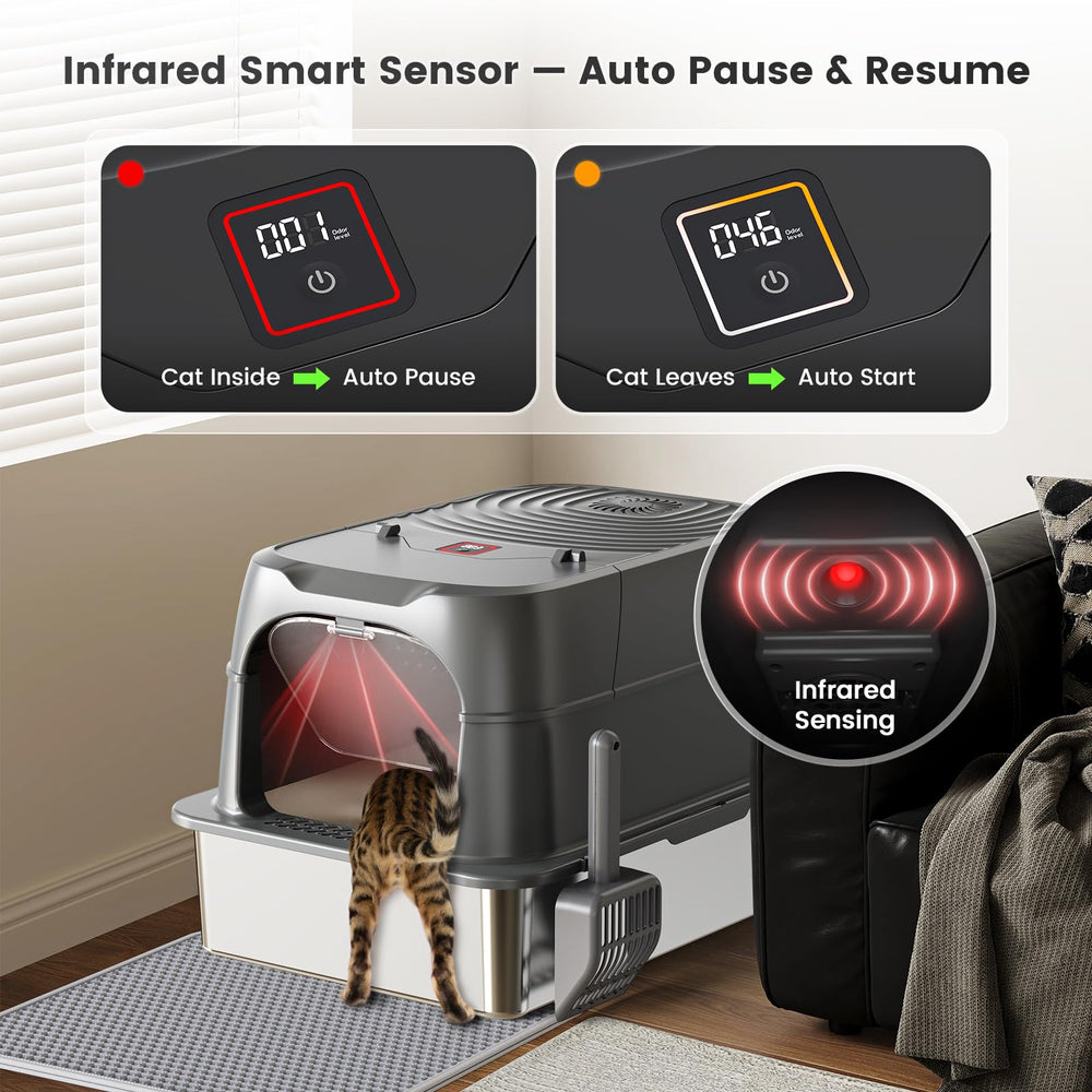 LEMPISH 60L interior offers roomy space for large cats to turn and exit.