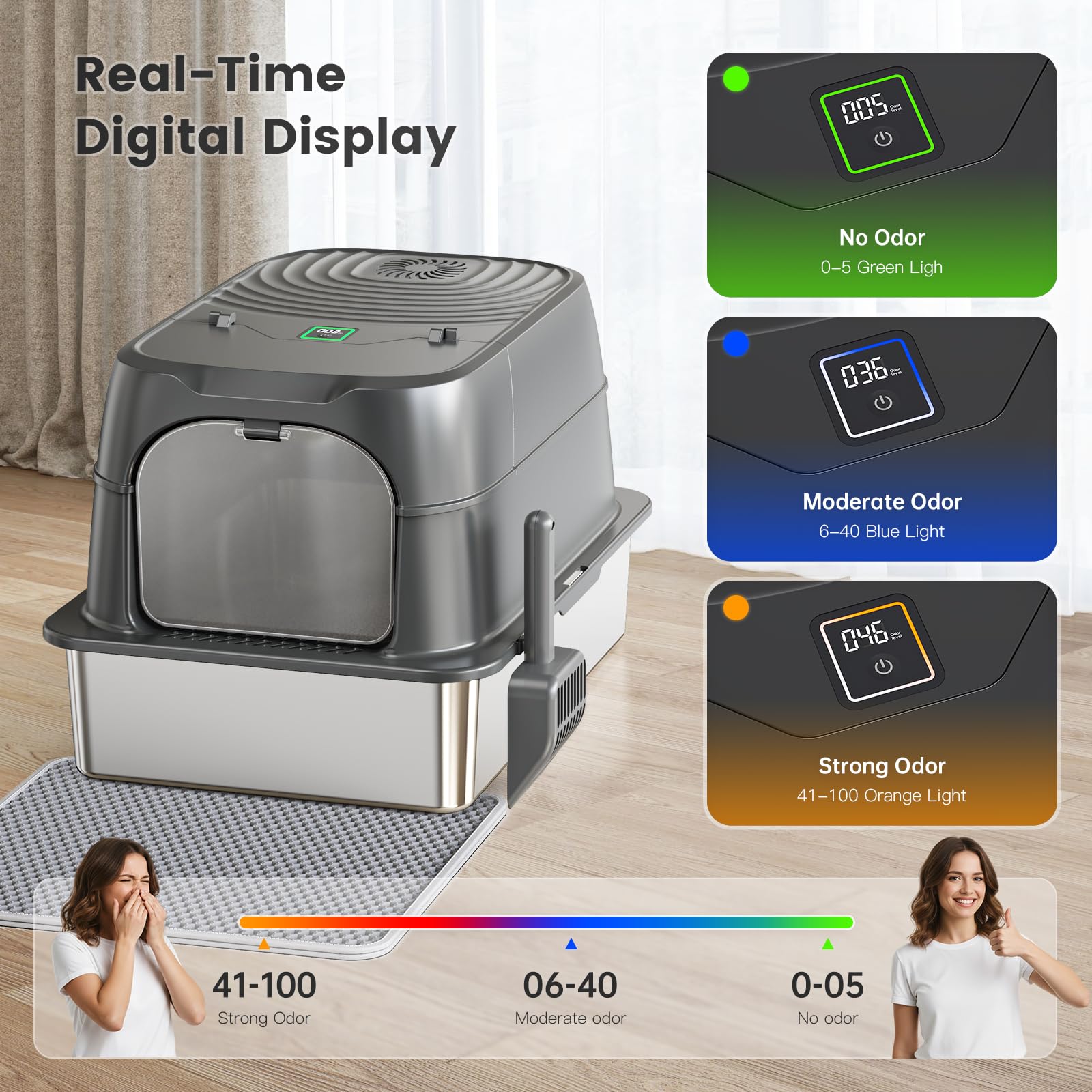 LEMPISH infrared auto-pause sensor ensures quiet, stress-free cat visits.