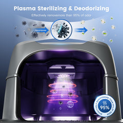 LEMPISH XXL stainless steel enclosed litter box highlights spacious interior for big cats.