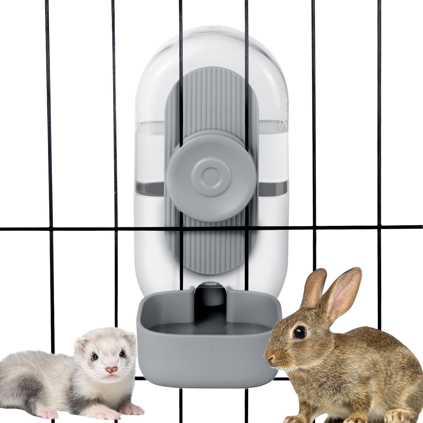 Lemtrflo 28oz hanging water dispenser for a rabbit keeps water accessible and clean.