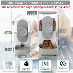 Lemtrflo gravity feeder with 1-1L capacity shown in a clean cage setup.