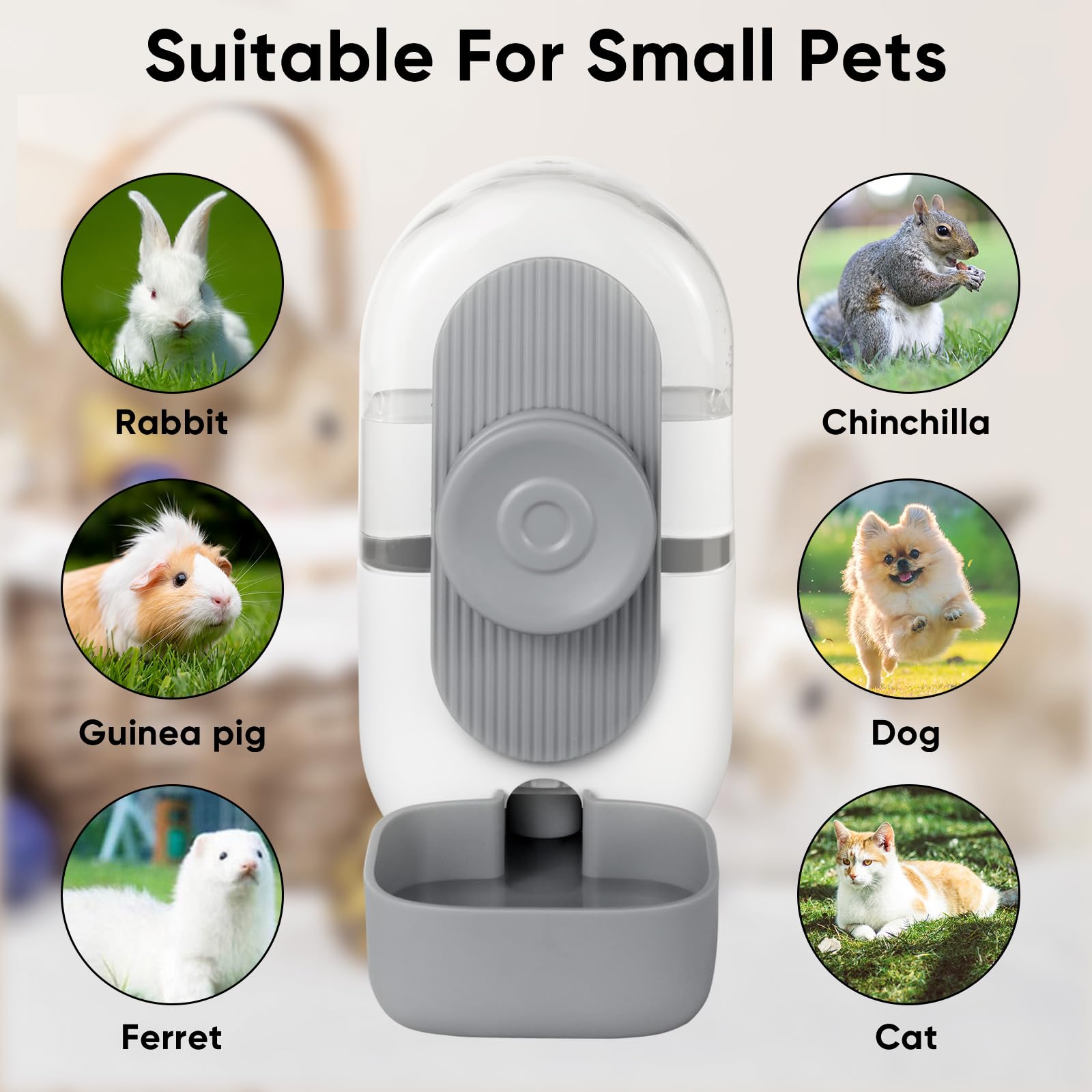 Lemtrflo rabbit water bottle mounted on cage for reliable hydration.