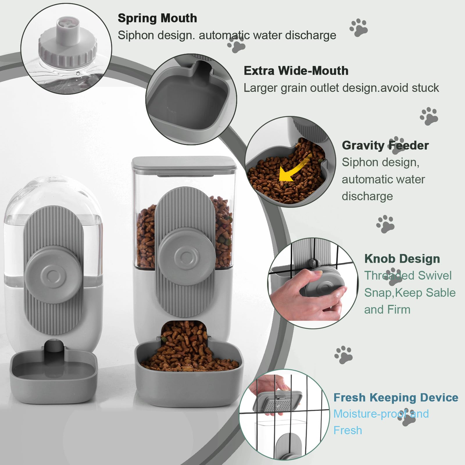 Lemtrflo rabbit water dispenser attachment provides steady hydration between fills.