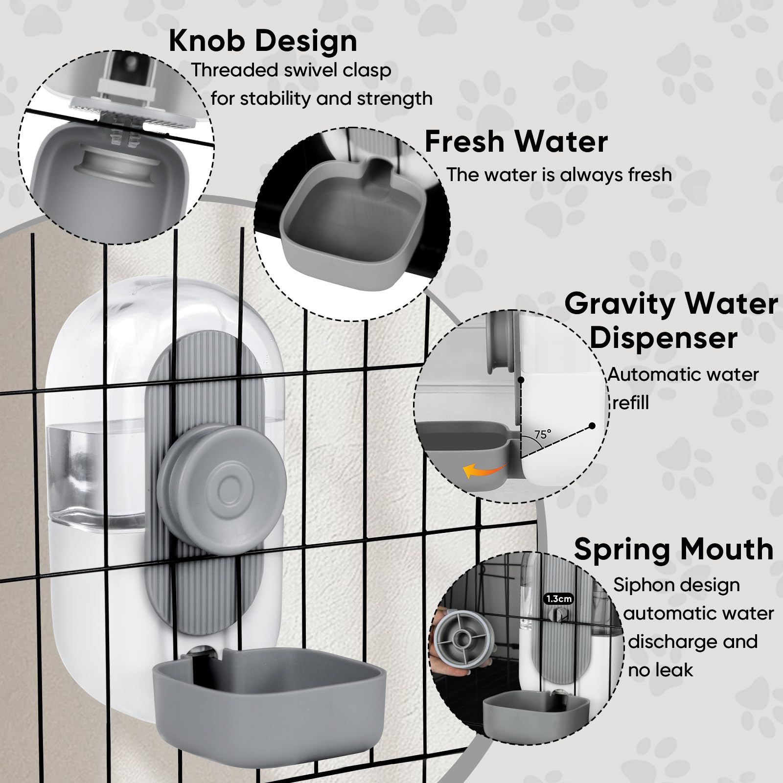 Lemtrflo small animal water dispenser fits compact cages and setups.