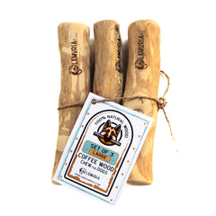 Lemuria coffee wood dog chew large stick toy for dental health support and teething relief