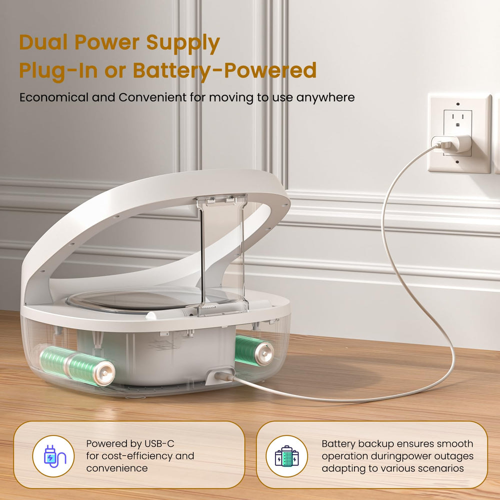 Battery life up to 120 days for low-maintenance feeding