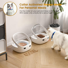 Multiple cats using selective feeding with RFID access
