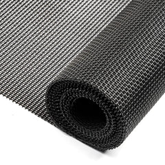 Lengtimo pet-proof window screen roll charcoal closeup showing durable mesh.