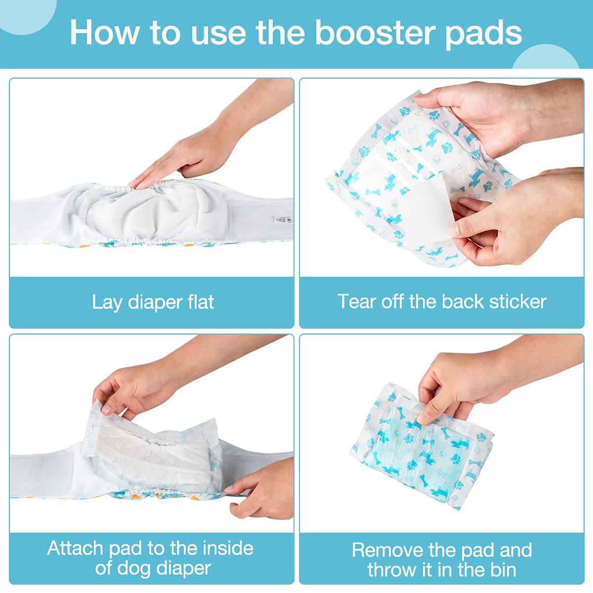 Leopinky pack of 100 boosters for size M diapers.