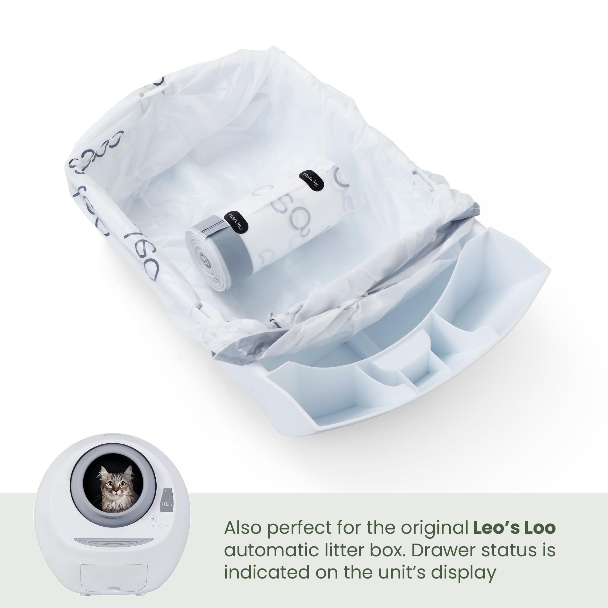 Leo's Loo Too demonstration of compatibility with automatic litter boxes.