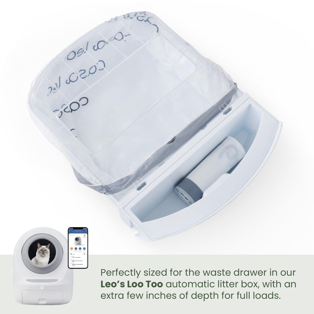 Leo's Loo Too unscented liner label emphasizing neutral scent.