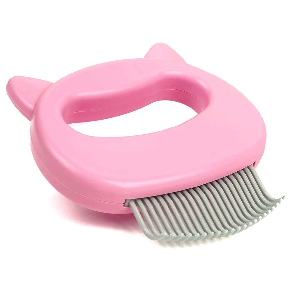 Leo's Paw Original Shell Comb Pink for gentle hair removal and massage