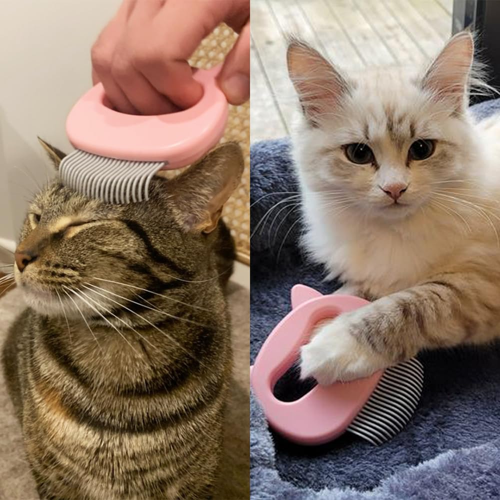 Leo's Paw Pink Grooming Tool in Use shows easy home deshedding