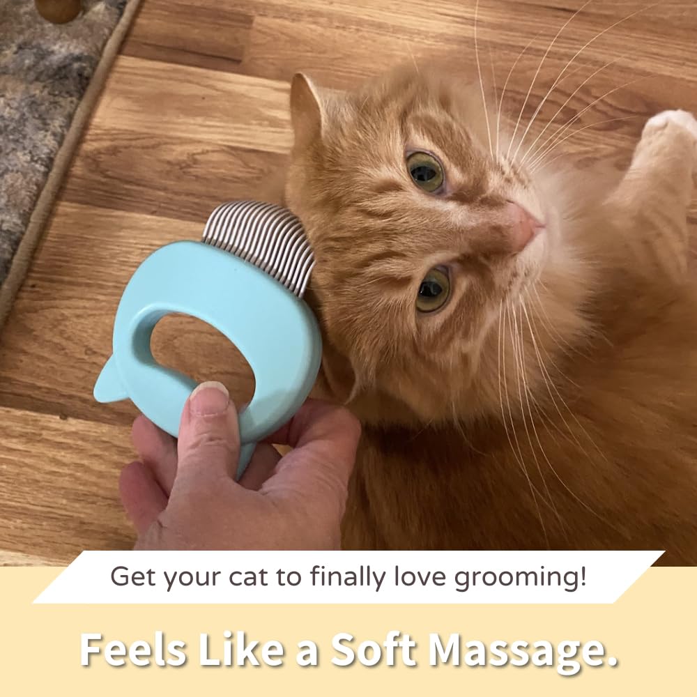 Leo's Paw shell comb ergonomic design supports comfortable grooming.