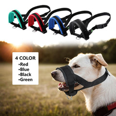 Lepark nylon dog muzzle XL black adjustable headband for snug fit