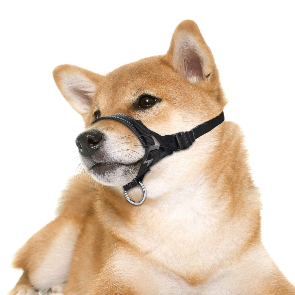 Lepark nylon dog muzzle XL black ideal for travel and car trips