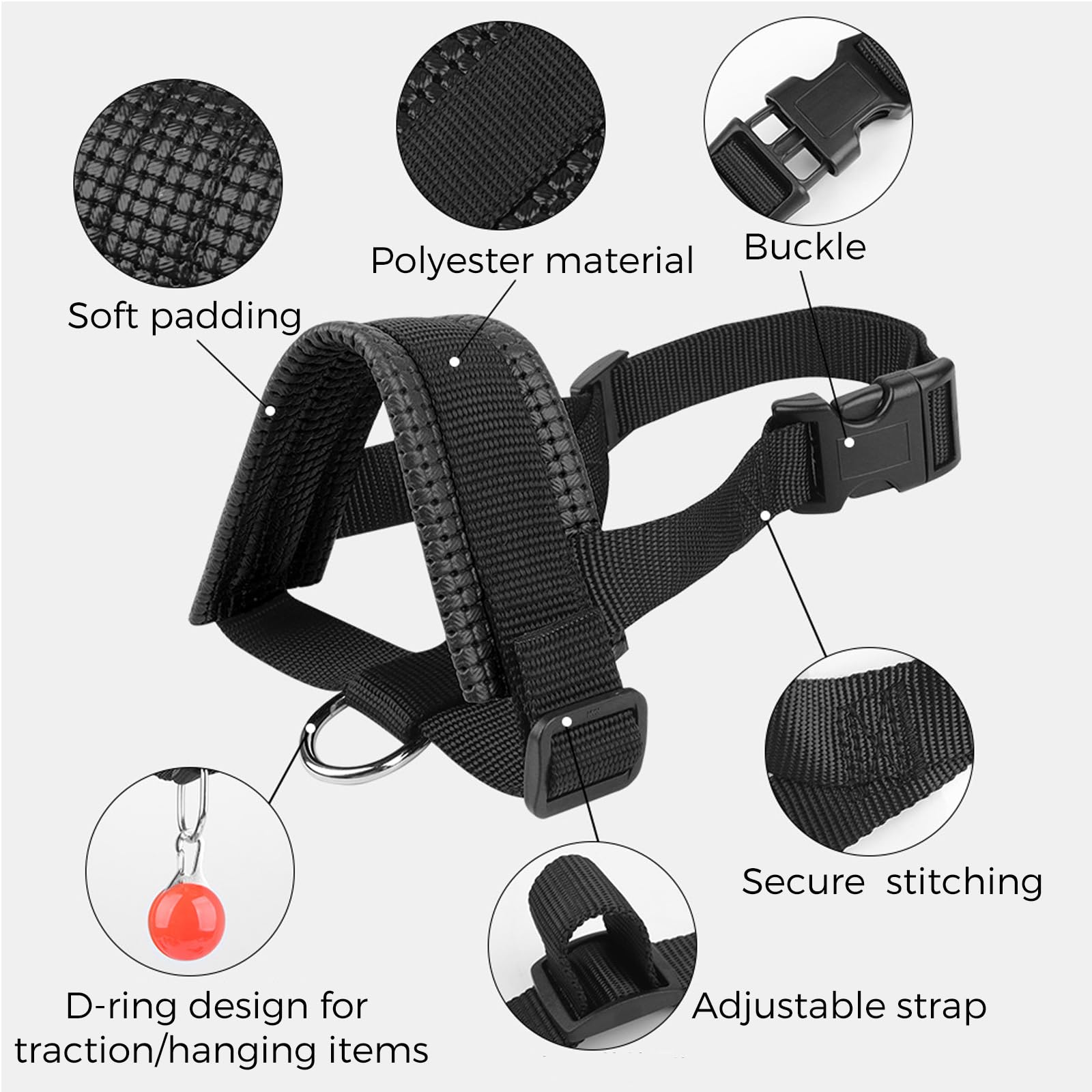Lepark nylon dog muzzle XL black worn by dog during grooming session