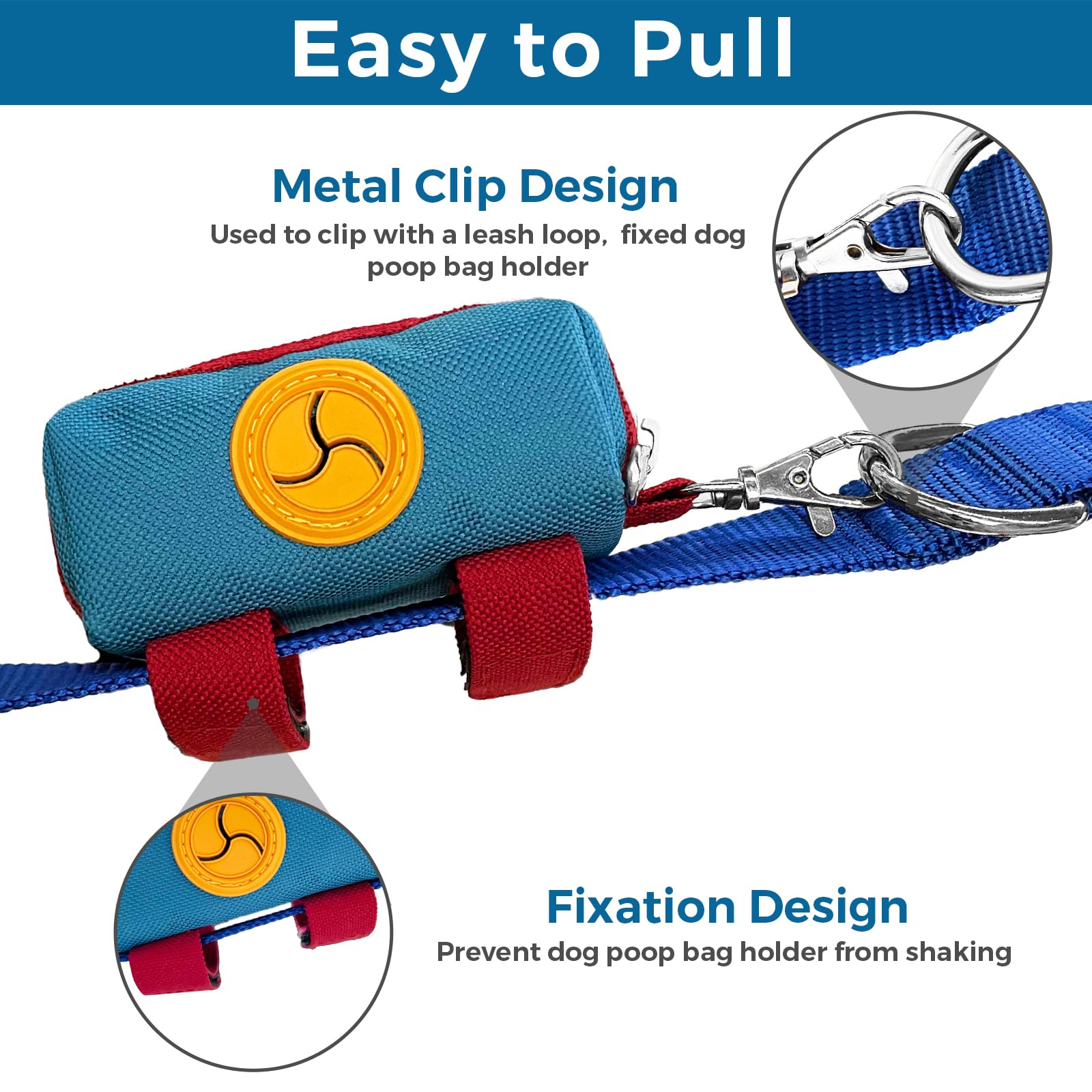 Lepawit attachable dog waste bag dispenser clips to leash loops