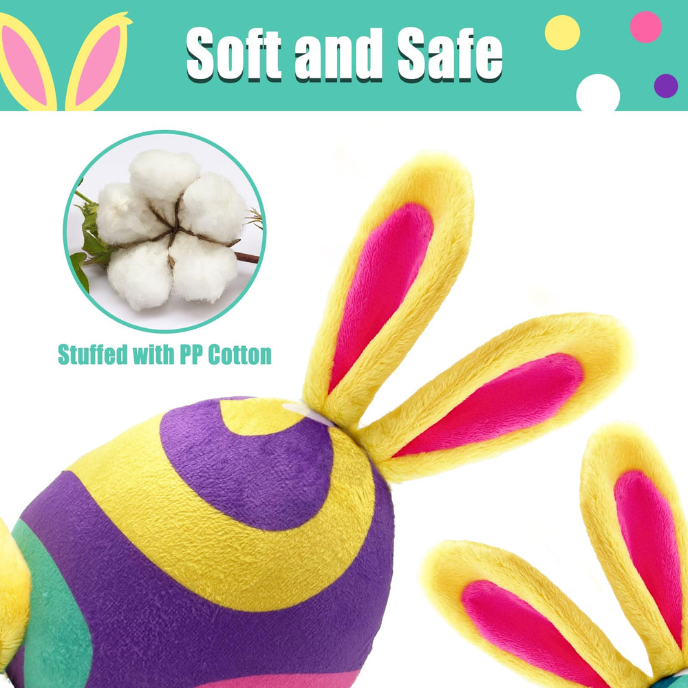 Lepawit bunny plush toy yellow profile encourages gentle tug.