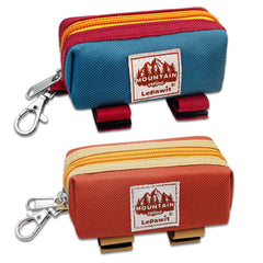 Lepawit dog poop bag holder with zippered pouch on a leash for quick cleanup