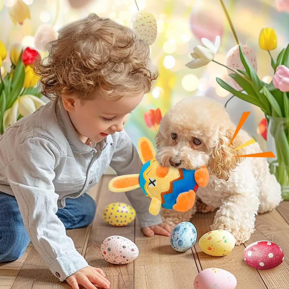 Lepawit Easter dog toy features colorful design for festive fun.