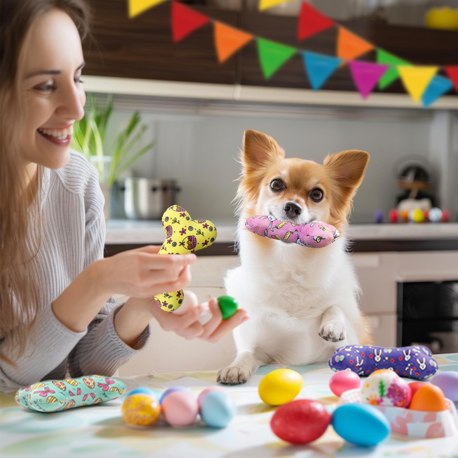 Lepawit Easter bone plush toy ideal for small and medium dogs