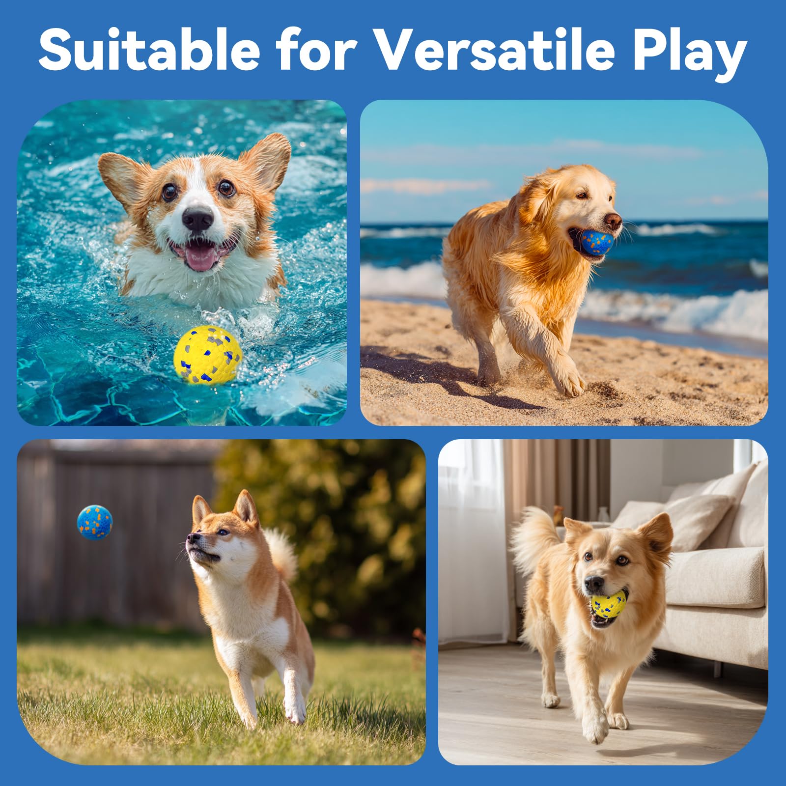 Lepawit four-pack dog toys ideal for daily fetch routines.