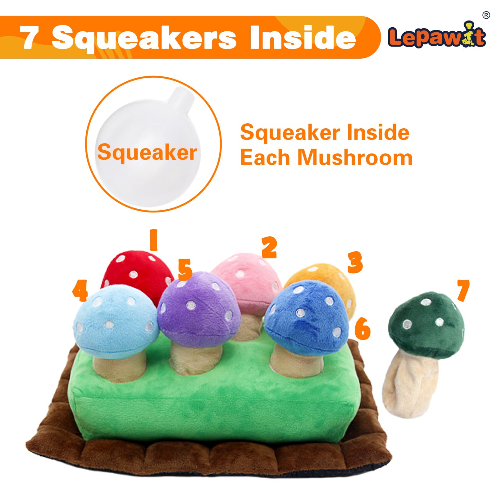 Lepawit Hide and Seek mushroom toy features treat-digging rewards