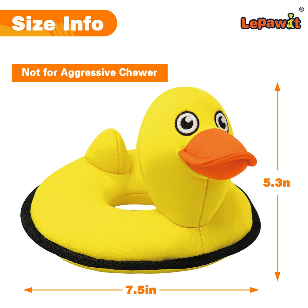 Lepawit safe-material dog toy yellow duck using quick-drying, non-hazardous fabric.